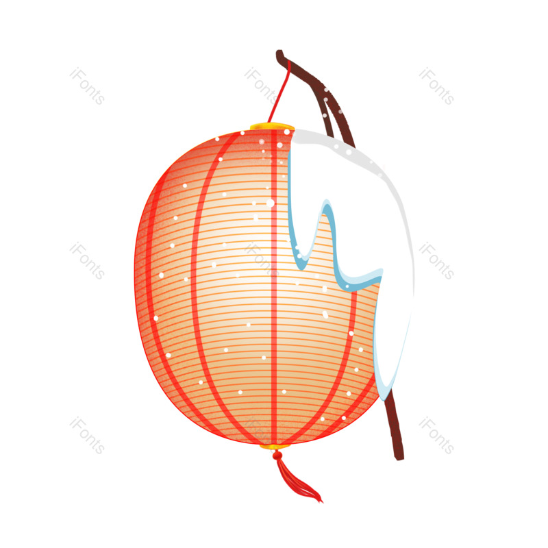 积雪图片,灯笼元素,下雪PNG,免抠素材